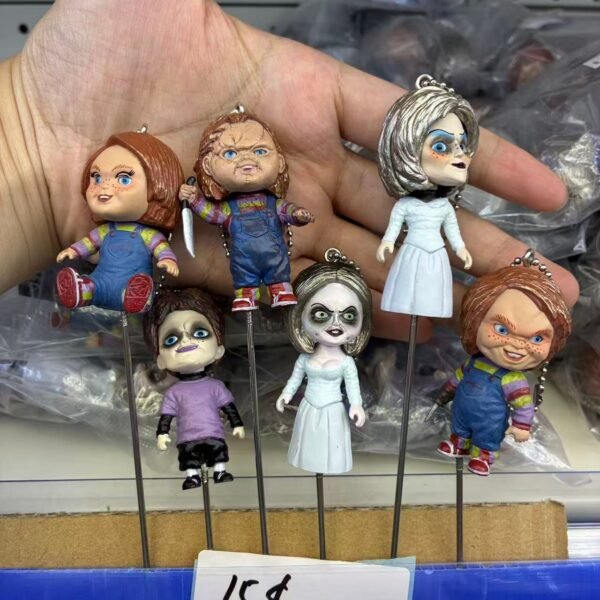 Chucky & Tiffany Horror Movie Keychain Figures 6PCS Collectible Set
