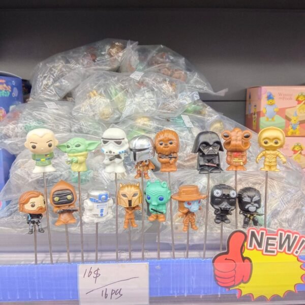 16Pcs Star Wars Inspired Mini Figure Garden Stakes Cute Yoda Darth Vader Flowerpot Decorative Plugs Kawaii Miniature Planter Decor Set